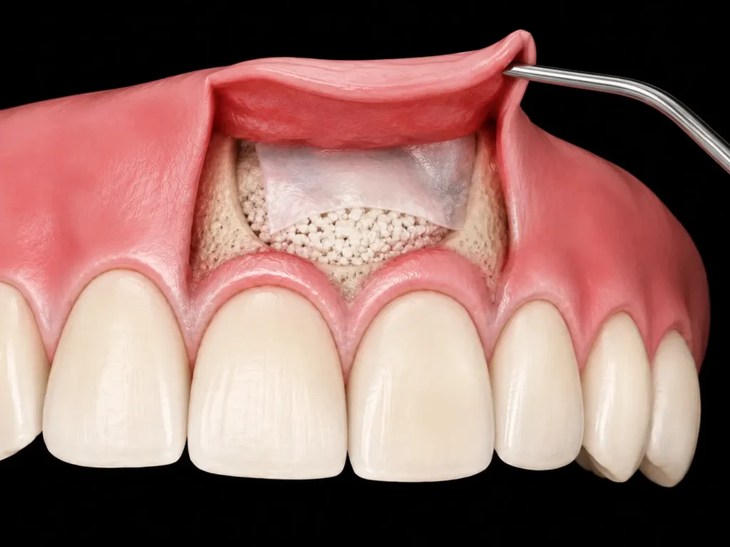 Colgado con técnicas regenerativas en Institu Dental Torres Ballart en Horta-Guinardó